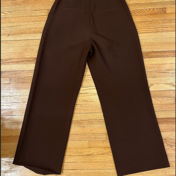 Abercrombie & Fitch Sloane Tailored Wide Leg Pant (Dark Coffee, Size 10) - Picture 7 of 8